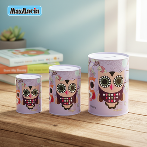 Juego de 3 Cajas de Ahorro con Diseño de Búho, Patrón Animal Pintado, Banco de Ahorros para Decoración del Hogar, Ahorro de Monedas para Regalos, Marca Peiyong - Product Image 3