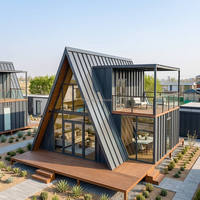 Cabane préfabriquée mobile en forme de triangle pour B&B, glamping et complexe hôtelier