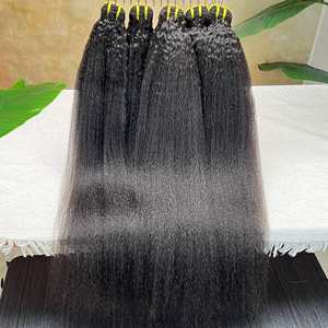 Holiday Hairstyle 12A Cuticule alignée <span class=keywords><strong>Cheveux</strong></span> bruts Couleur noire naturelle 100% <span class=keywords><strong>Cheveux</strong></span> vierges humains Kinky Straight Bundle pour utilisation en <span class=keywords><strong>salon</strong></span> - Product Image 2