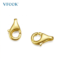 Accessoires de fabrication de bijoux fins de qualité supérieure VFOOK Findings, fermoir à ressort en laiton plaqué or 14 carats pour collier femme