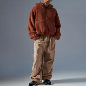 Felpe Sherpa in pile da uomo con mezza Zip da uomo con giacca Sherpa con orsacchiotto e Zip <span class=keywords><strong>felpa</strong></span> da uomo - Product Image 5