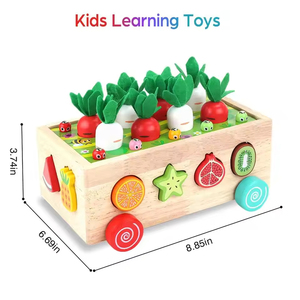 <span class=keywords><strong>Huerto</strong></span> clasificación carro juguete niños pequeños Montessori madera educativo cumpleaños niña regalos madera preescolar aprendizaje habilidades motoras finas - Product Image 6