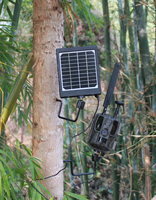 Support de bâton de montage d'arbre de caméra de piste de chasse avec supports de support de montage de panneau solaire réglables à 360 degrés rotatifs