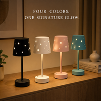 Wiederaufladbare Touch-Dimmbare LED-Tischlampe Sternblumen-Ausschnitt ABS+Eisen USB-C 3 Farbtemperaturen Schlafzimmer Nachttischlampe
