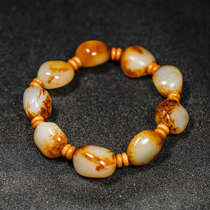 Pulsera <span class=keywords><strong>de</strong></span> cuentas <span class=keywords><strong>de</strong></span> <span class=keywords><strong>jade</strong></span> Hetian PFT Henan Seed con varios <span class=keywords><strong>tipos</strong></span> <span class=keywords><strong>de</strong></span> piedras originales, para hombres y mujeres, piel roja <span class=keywords><strong>de</strong></span> jujube, Tianbaiyu, regalo - Product Image 4