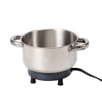 Casserole électrique multifonction en acier inoxydable de qualité alimentaire 1,8 L 12V/24V avec double poignée et revêtement céramique pour utilisation en voiture