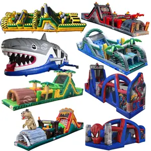 Commercial adult inflatable water slide jumper bounce house obstacle course for sale