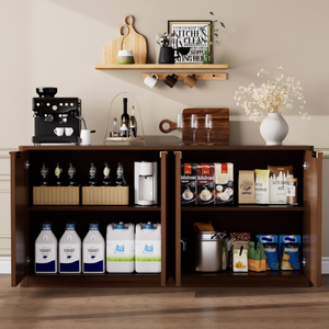 67-inch Modern Wavy <b>Sideboard</b> Curved Contour Design Storage Function for Kitchen Living Room Hotel Easy Assembly Adjustable - Product Image 5