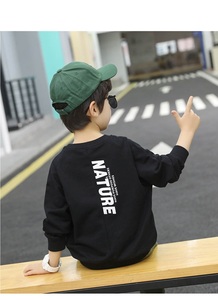 Vêtements pour enfants, nouveau design, pull noir à lettres pour enfants et ensemble pantalon sarouel, garçon - Product Image 5