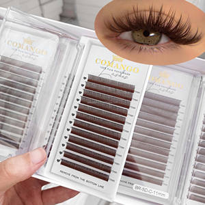 Extensions de cils en vison 5D Brown Spikes Fairy Flora C/D/LU/L90/L150 Volume russe Pré-fabriquées individuelles <span class=keywords><strong>Maquillage</strong></span> - Product Image 2