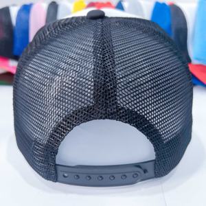 Gorras de béisbol personalizadas con estampado completo para adultos, gorra de camionero con visera curva publicitaria de malla con marco - Product Image 3