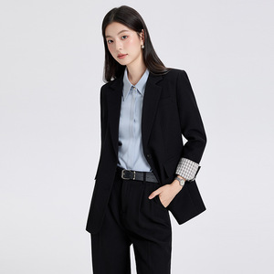 Women's <b>Black</b> Suit Set Polyester Anti-Wrinkle Formal <b>Work</b> Wear - Product Image 1