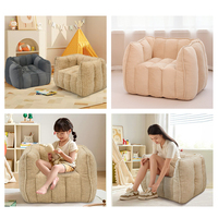 Canapé pouf en polaire Teddy durable, extra large, compressé, housse de canapé pouf lavable et amovible, pour salon et enfant