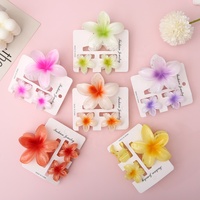Juego de Pinzas para el Cabello con Flores de Plumeria Hawaiana, Accesorios para Vacaciones en la Playa Tropical, Pinzas para el Cabello con Flores Mate Estilo Y2K para Cabello Grueso