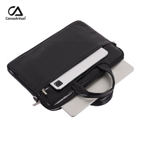 Tas Laptop Kulit Multifungsi untuk Pria, Kantong Laptop Anti Air dengan Pegangan untuk Macbook Thinkpad