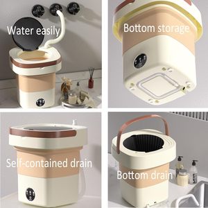 Lave-linge électrique automatique 8L haute capacité, mini, portable et pliable pour chaussettes, vêtements de bébé, serviettes, usage domestique et hôtelier - Product Image 6