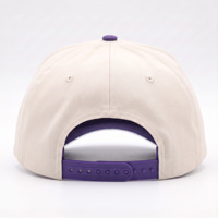 Casquette de baseball ajustable à 5 panneaux, bicolore violette, de haute qualité, brodée sur mesure avec logo en relief 3D