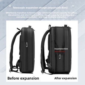 Mochila Ligera para Portátil <span class=keywords><strong>de</strong></span> 16 Pulgadas para Hombre, para Viajes <span class=keywords><strong>de</strong></span> Negocios, con Cierre, Material <span class=keywords><strong>de</strong></span> PVC, Expandible, Gran Capacidad - Product Image 2