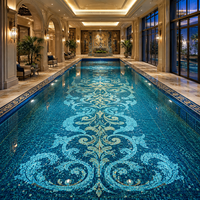 Mosaïque en verre pour piscine, mosaïque artisanale pour le sol de la piscine, design moderne, convient aux piscines, spas et salles de sport