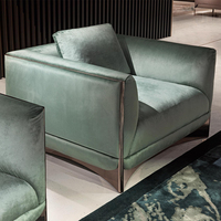 Sortie d'usine meubles italiens fauteuil de luxe velours tissu salon hall confort luxe moderne