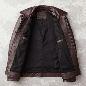 Chaqueta de Cuero y Mezclilla Negra Personalizable para Hombre 2025 |   Ropa Urbana con Cierre de Cremallera Resistente, Venta al por Mayor Directa de Fábrica - Product Image 4