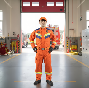 زي رجال الإطفاء الشتوي المقاوم للهب من الأراميد، ملابس عمل رجال الإطفاء، بدلة إنقاذ للطوارئ - Product Image 3