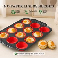 Moules à muffins en silicone compatibles four et lave-vaisselle, nouveau cadre métallique pour la cuisson des cupcakes, outils de pâtisserie