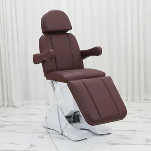 Cama de masaje plegable de cuero Pu al por mayor para salón de belleza, mesa de masaje hidráulica eléctrica de 3 motores, cama facial