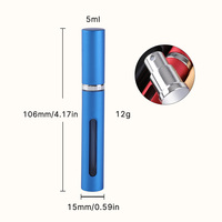 Flacon de parfum miniature rond personnalisé de 5 ml, flacon vaporisateur de parfum rechargeable, flacon vaporisateur en aluminium pour échantillon cadeau