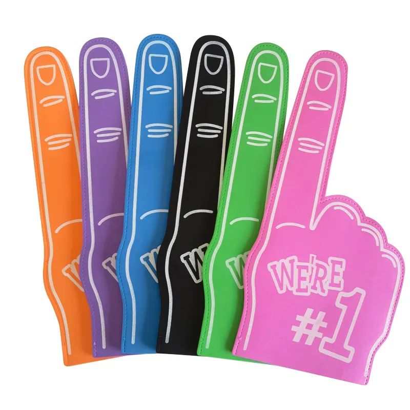 Chấp nhận số lượng nhỏ của biểu tượng tùy chỉnh cổ vũ găng tay EVA bọt ngón tay tay