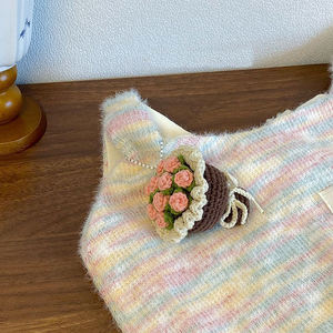 พวงกุญแจ<span class=keywords><strong>ช่อ</strong></span>ดอกกุหลาบขนาดเล็กทำด้วยมือสุดสร้างสรรค์สีสันสดใสเสน่ห์ถักโครเชต์ขนาดเล็กสำหรับวันคริสต์มาสวันแม่ทันสมัย - Product Image 5