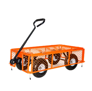 Zware uitvoering 1100 lbs draagvermogen buiten 4-wiel tuinwagen handkar met gaas van staal - Product Image 2