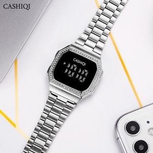 CASHIQI CA073 2021 Nuovo <span class=keywords><strong>Orologio</strong></span> Digitale LED con <span class=keywords><strong>Touch</strong></span> <span class=keywords><strong>Screen</strong></span>, Cinturino in Acciaio Inossidabile, <span class=keywords><strong>Orologio</strong></span> Elettronico Quadrato Luminoso alla Moda - Product Image 5