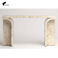 Tostone 2025 Table Console en marbre naturel vert de jardin de Monet de Style élégant pour entrée salon maison Villa décoration