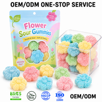 OEM ODM Permen Gummy Bunga Rasa Buah Asam Manis Halal Pabrik Grosir Kustom Label Pribadi TIK TOK Grosir