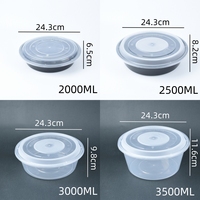 Rond 4800ml Transparent Jetable En Plastique Grand Récipient De Nourriture Boîte Grand Restaurant Cuisine Conteneur De Stockage