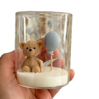 Bougie parfumée en forme d'ours mignon, ornement, cadeau de baptême pour bébé, cadeau d'anniversaire, cadeau de fête
