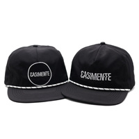 Casquette personnalisée en nylon Taslan de plusieurs couleurs Casquette à bord plat en nylon 5 panneaux Chapeau en corde