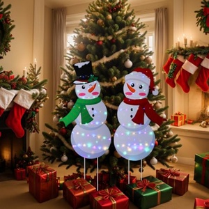 Linda Decoración Navideña de Muñeco de Nieve para Jardín, Material PP, Adornos de Invierno para Césped, para la Temporada Festiva - Product Image 1