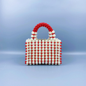 2025 Light <strong>Purple</strong> Handmade Beaded <strong>Clutch</strong>, Handwoven Pearl Top Handle Bag, Vintage Luxury Evening Purse for Women - Product Image 2