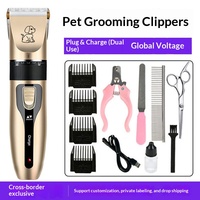 Tondeuse électrique moderne pour animaux de compagnie (chiens, chats, oiseaux et lapins) – Outil de coupe et de toilettage des ongles avec kit de coupe-ongles en céramique et plastique 110-240V