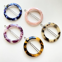 Cercle rond écaille de tortue pince à cheveux anneau Barrette cercle écaille de tortue accessoires de cheveux pince à cheveux en acétate