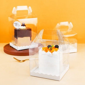 Bán Buôn Trái Cây Bánh Bánh Tráng Miệng Hộp Sô Cô La Hộp Bánh Thực Phẩm Trong Suốt Tùy Chỉnh Cao Rõ Ràng Bánh Hộp Dùng Một Lần Tráng Giấy - Product Image 1