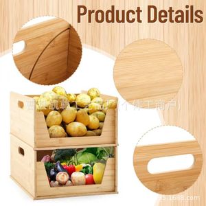 Wooden storage <b>basket</b> for home wardrobe organizer, <b>foldable</b> and stackable storage box for closets, clothing wardrobes, and - Product Image 3