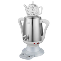 Bouilloire électrique turque en acier inoxydable de 3,5 L, couleur blanche, samovar russe, bouilloire à eau portable, arrêt automatique, 360 degrés
