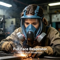 Masque respiratoire intégral en silicone liquide à large champ de vision, double port de filtration, anti-gaz et vapeurs, pour la peinture au pistolet et l'industrie chimique, livraison rapide