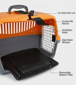 Sac de transport pour animaux de compagnie avec fenêtre en plastique ou en maille métallique, ABS, <span class=keywords><strong>plateau</strong></span> amovible, attache de sécurité pour <span class=keywords><strong>voiture</strong></span>, tailles S/M, 8 couleurs - Product Image 2