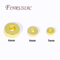 Perles d'écartement plaquées or 18 carats 3mm 4mm 6mm Composants ronds plats pour la fabrication de bijoux Bracelets à bricoler soi-même Séparateurs Accessoires