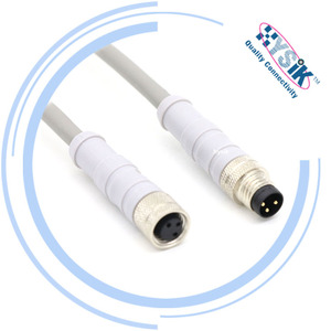 สายเคเบิลเชื่อมต่อ M8แบบ180DEG 3ขั้วต่อแบบตรง IP67ตัวเมีย - Product Image 6