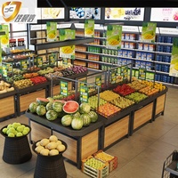 High-End Duurzaam Fruit En Groente Display Rack Vers Fruit Display Plank Voor Verkoop Op Maat Gemaakte Supermarkt Schappen Metalen Plank